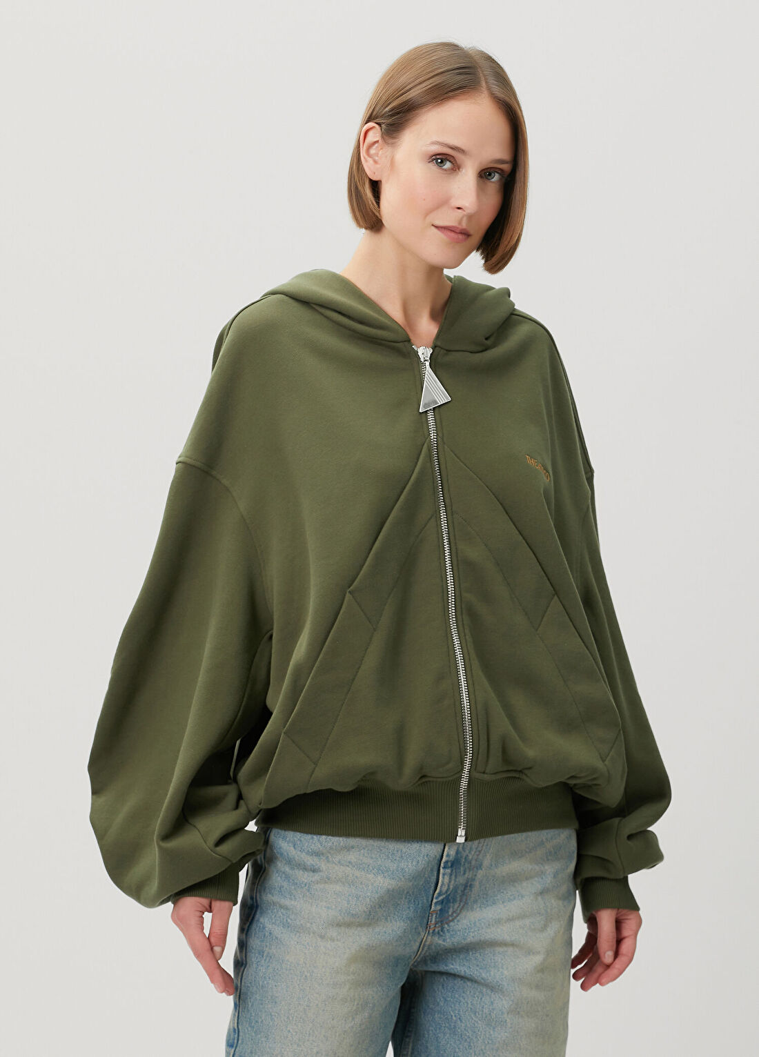 The Attico Oversized Koyu Yeşil Kapüşonlu Sweatshirt
