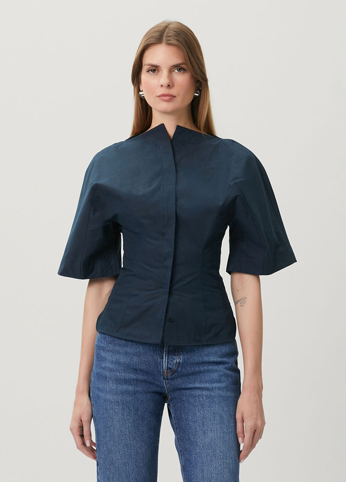 Jacquemus La Chemise Lacivert Gömlek görsel 3
