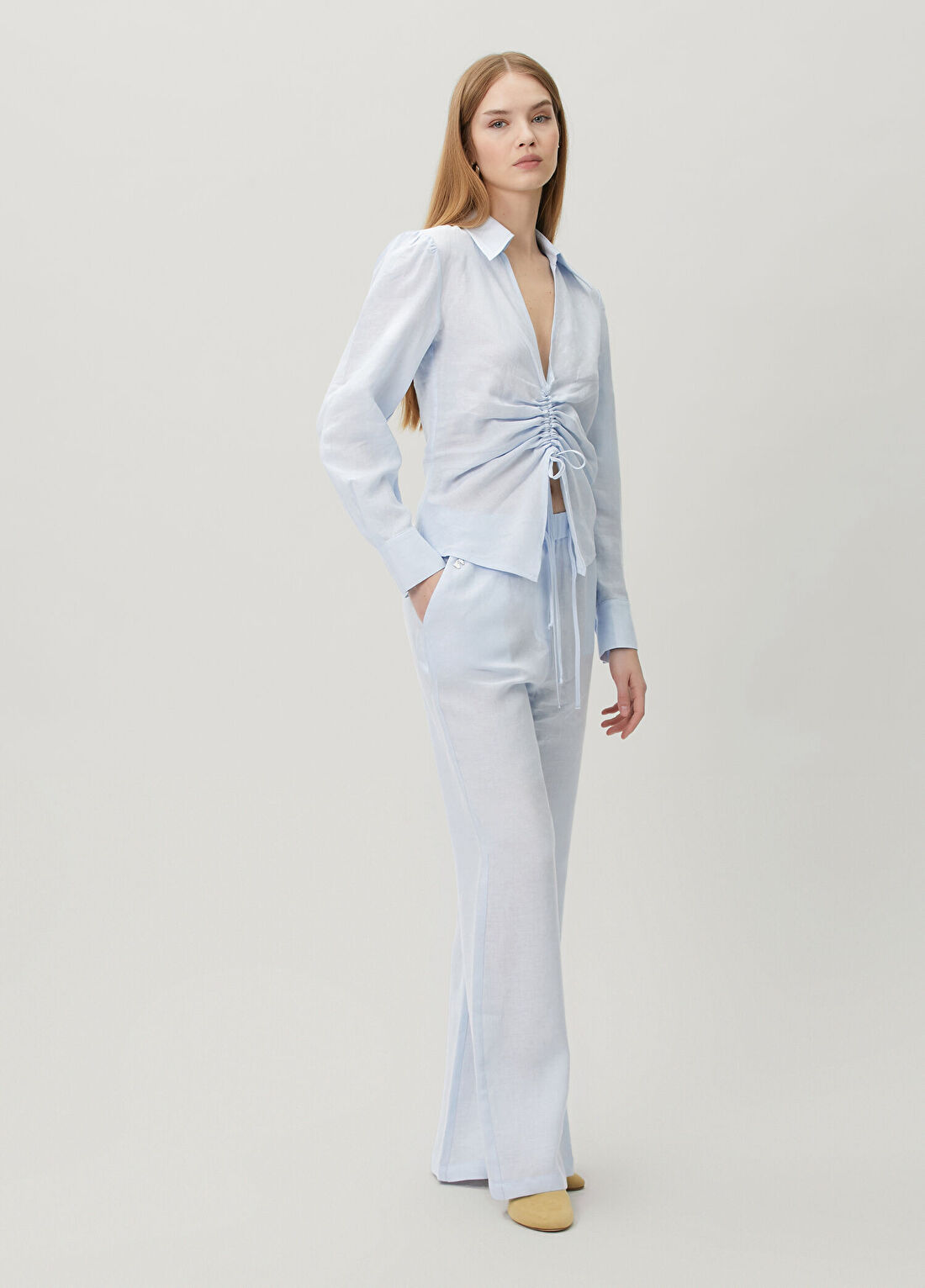 Dor Raw Luxury Today Mavi Keten Pantolon