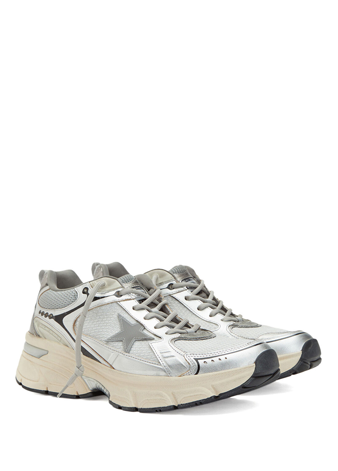 Golden Goose Lightstar Silver Erkek Deri Sneaker görsel 2