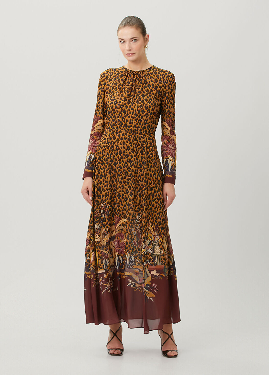 Etro Leopar Desenli Maksi Elbise