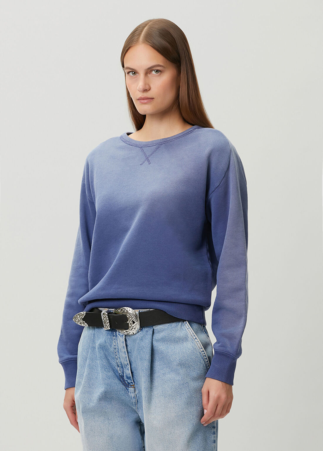 Acne Studios Lacivert Baskılı Sweatshirt görsel 3