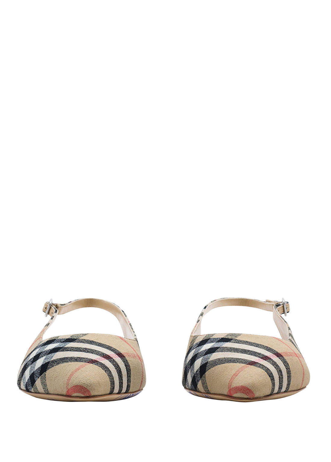 Burberry Check Dame Bej Keten Kadın Babet görsel 2