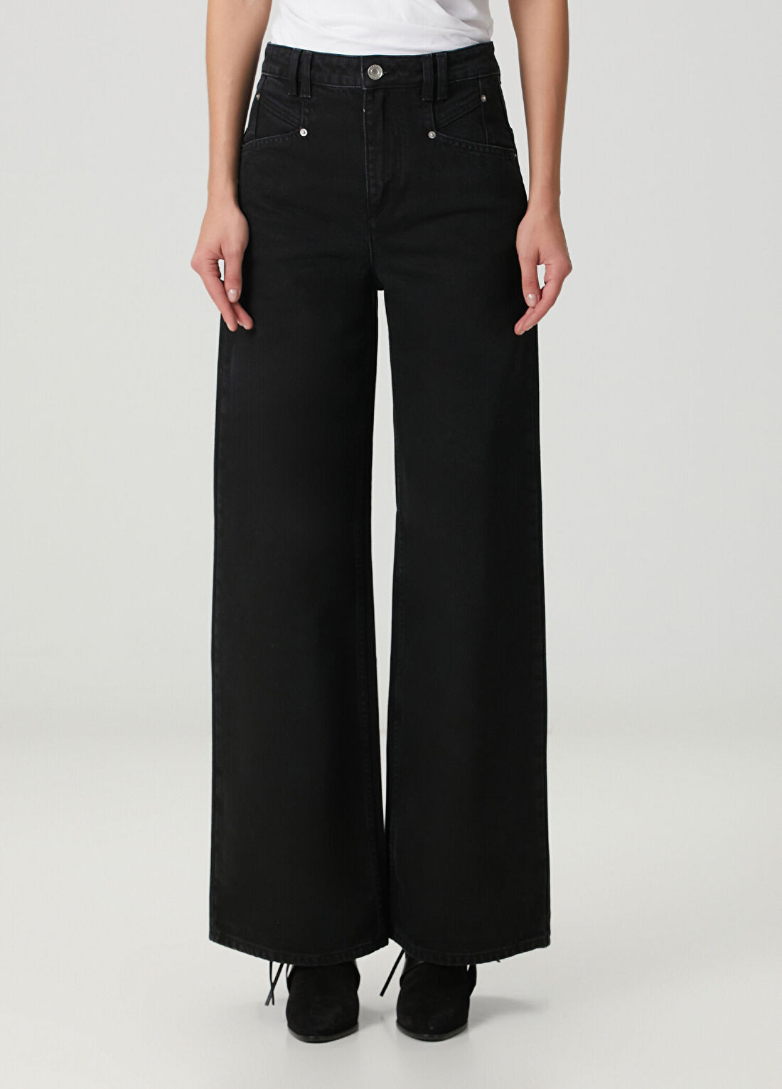Isabel Marant Lemony Siyah Jean Pantolon görsel 2