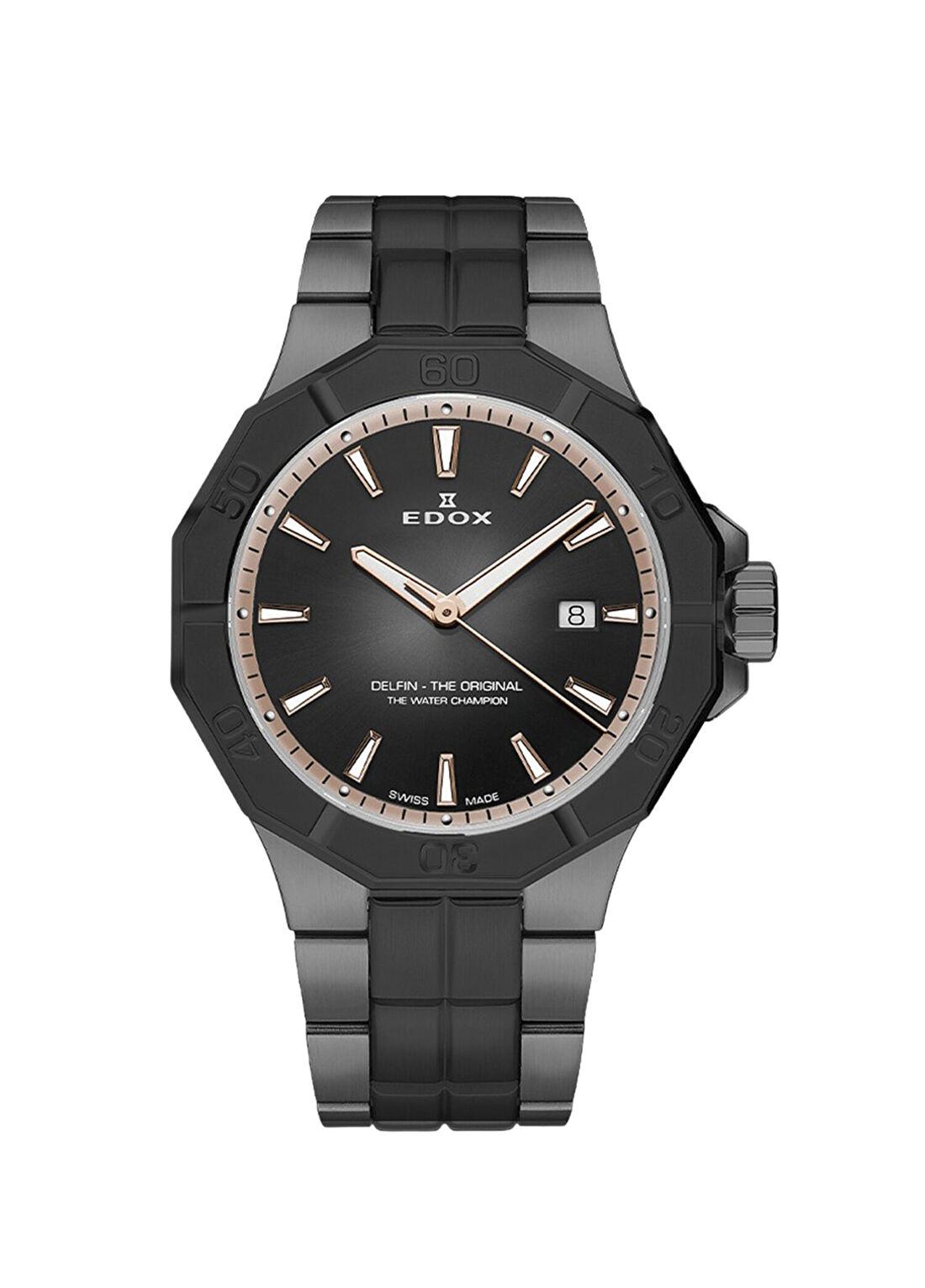 Edox Delfin 53021-37GNM-NDR Füme Metal Erkek Kol Saati