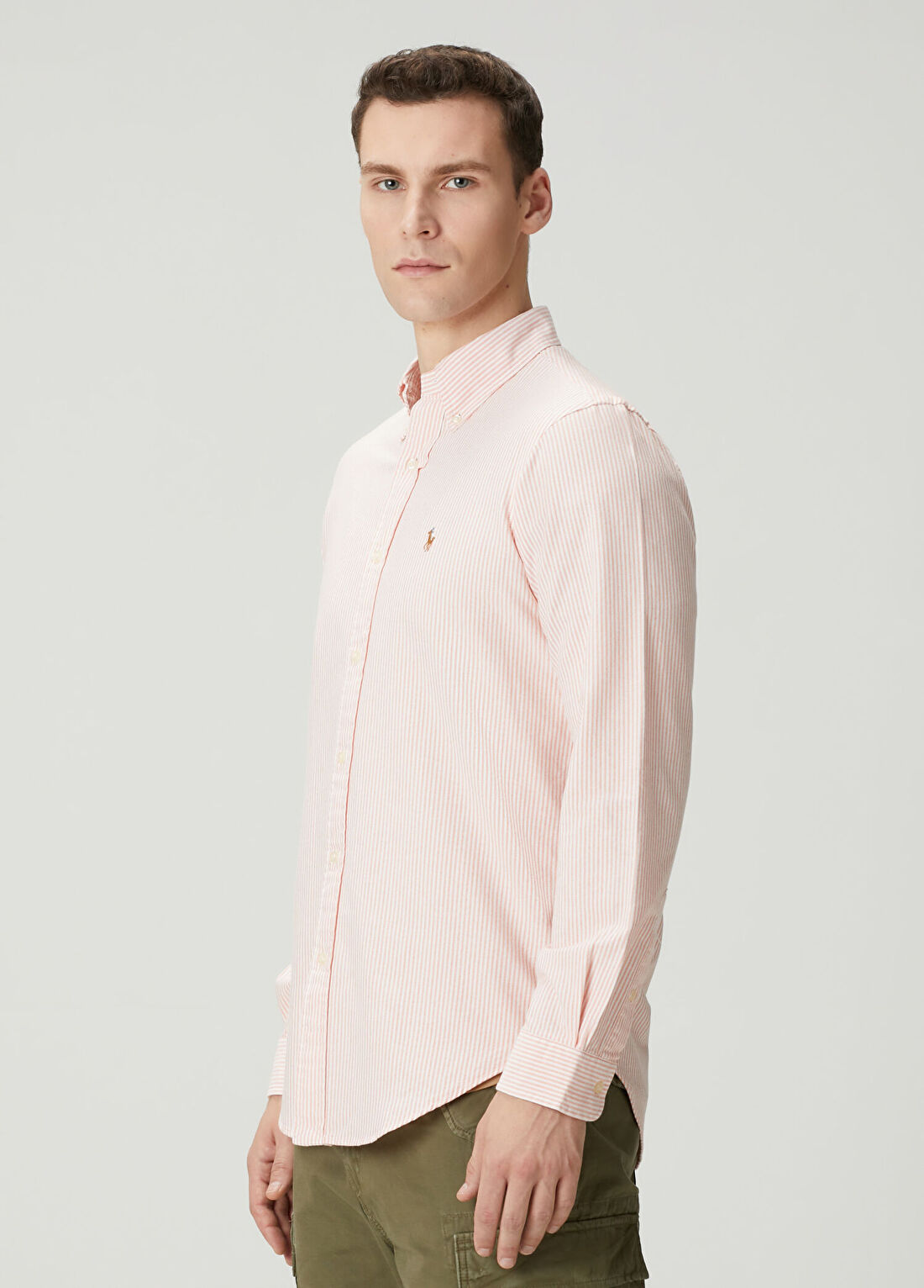 Polo Ralph Lauren Turuncu Çizgi Desenli Classic Oxford Gömlek görsel 3