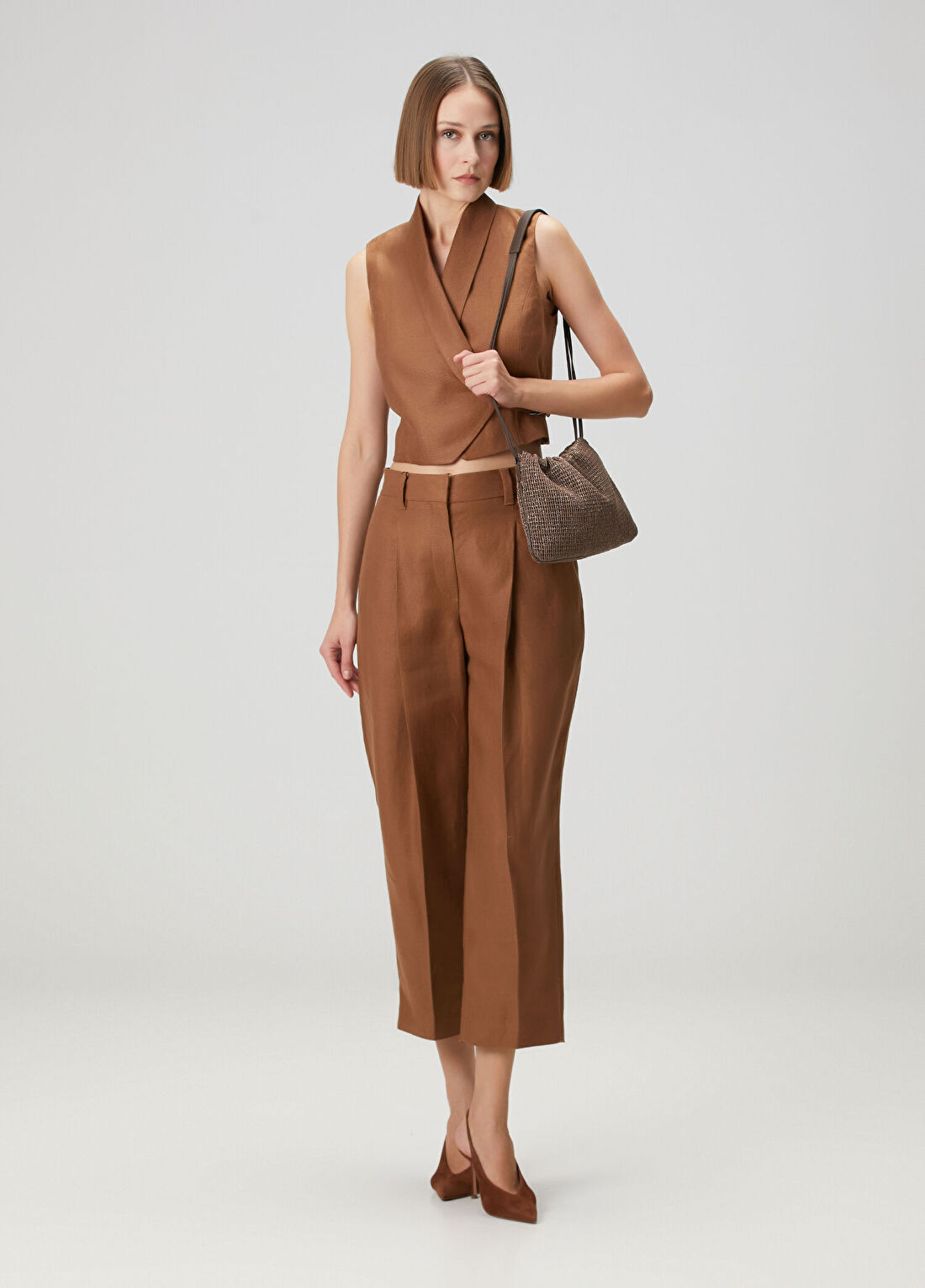 Brunello Cucinelli Taba Keten Pantolon