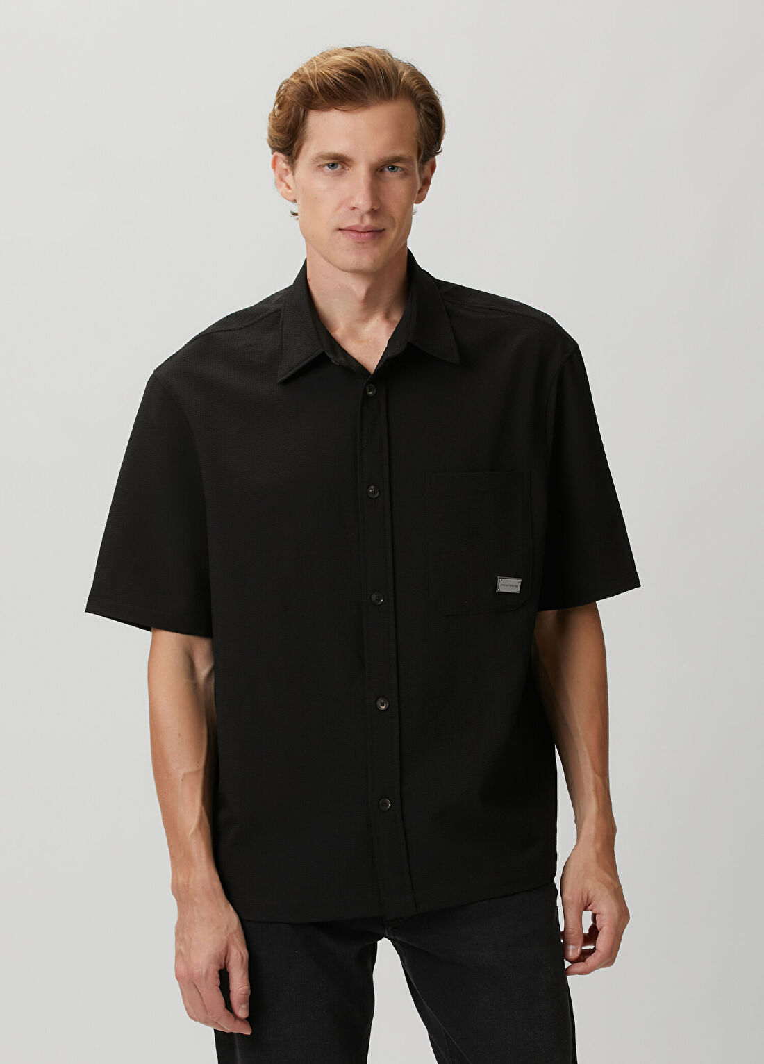 Emporio Armani Siyah Kısa Kollu Gömlek