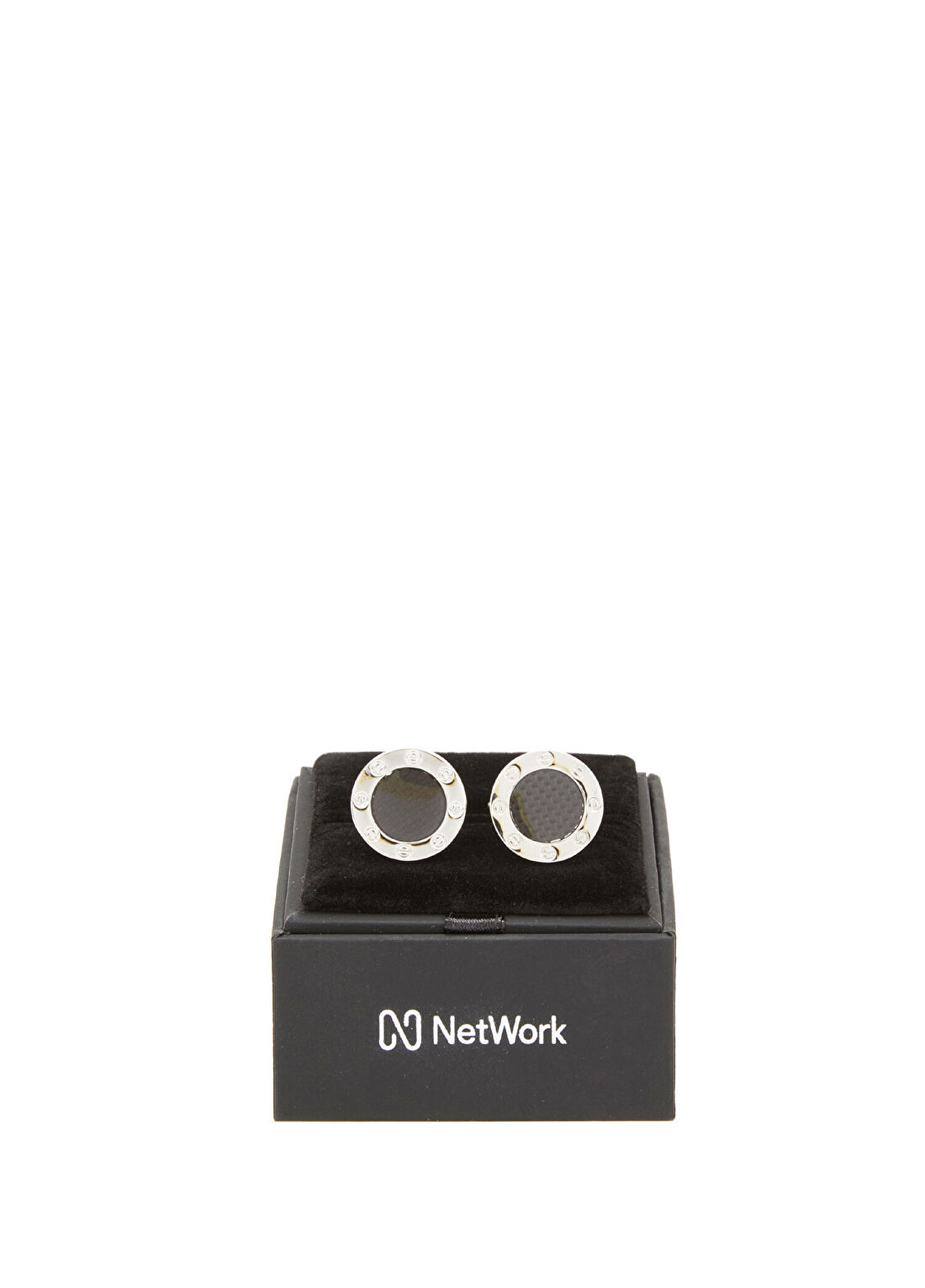 Network Silver Yuvarlak Kol Düğmesi
