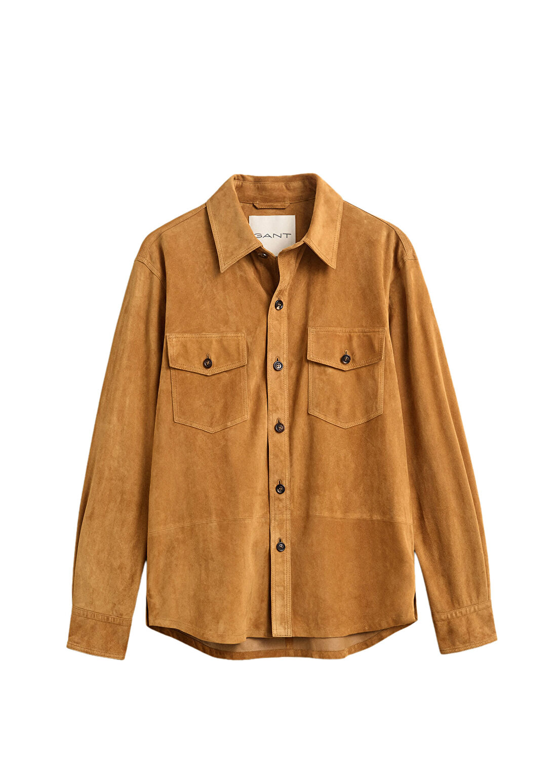 Gant Kahverengi Relaxed Fit Süet Uzun Kollu Erkek Gömlek