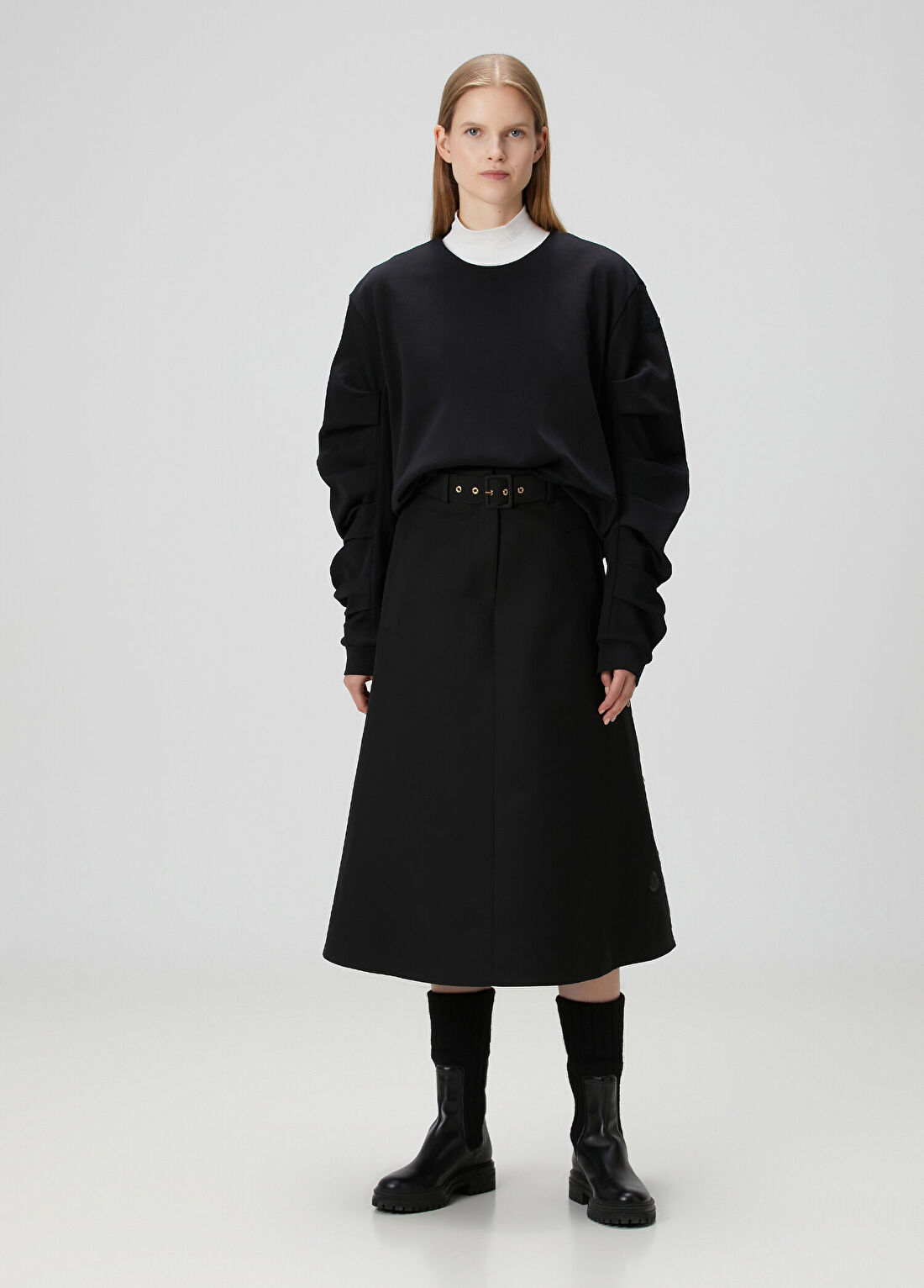 Moncler Siyah Midi Etek