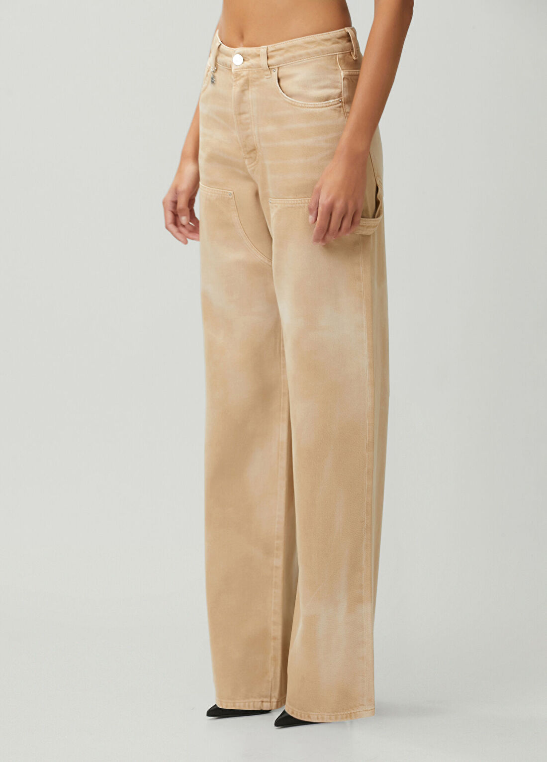 Amiri Bej Wide Leg Jean Pantolon görsel 2