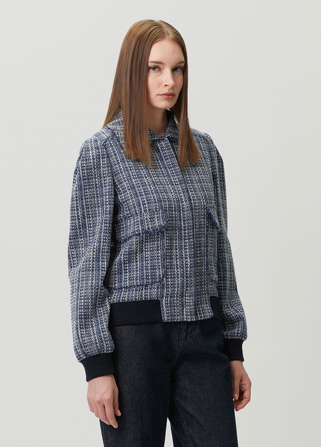 Kiton Mavi Dokulu Bomber Ceket görsel 3