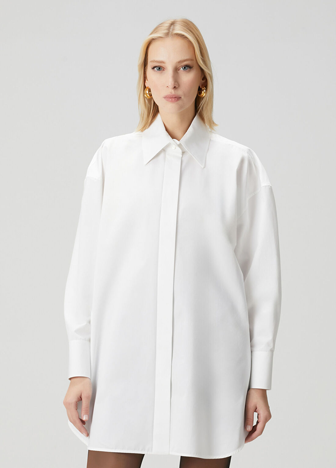 Givenchy Beyaz Asimetrik Poplin Gömlek görsel 4