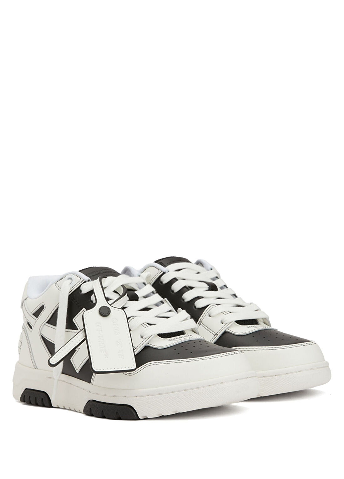 Off-White Siyah Beyaz Kadın Deri Sneaker görsel 2