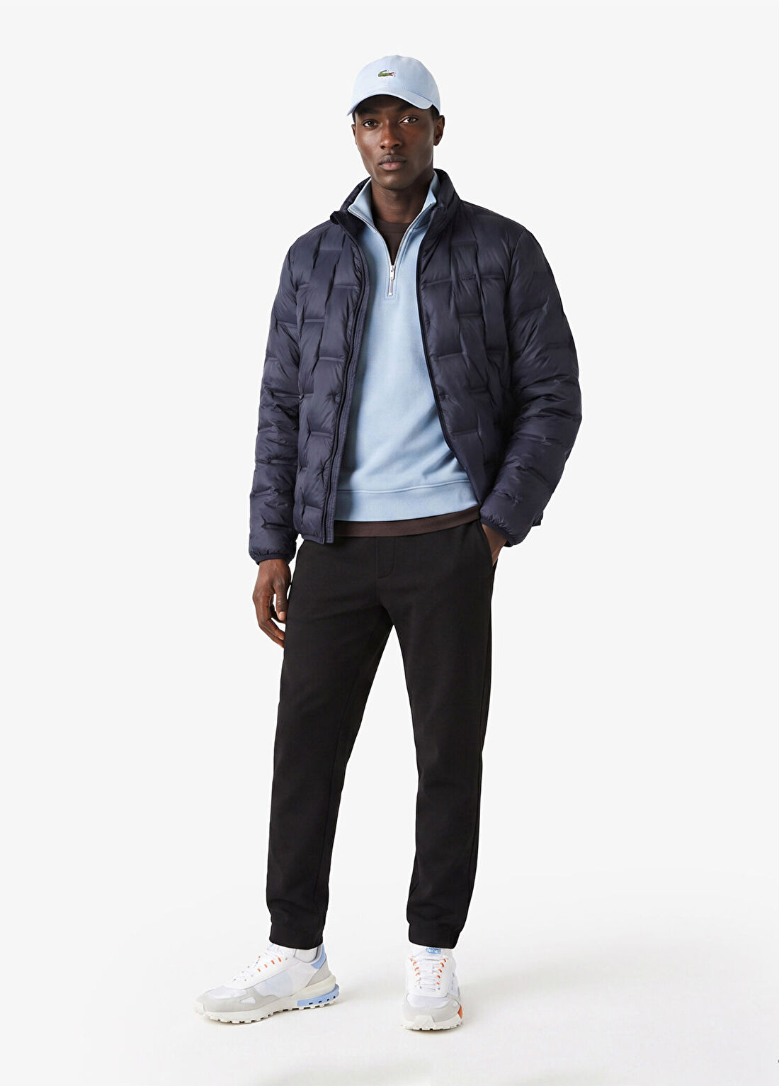 Lacoste Lacivert Regular Fit Dik Yaka Erkek Kapitone Mont görsel 4
