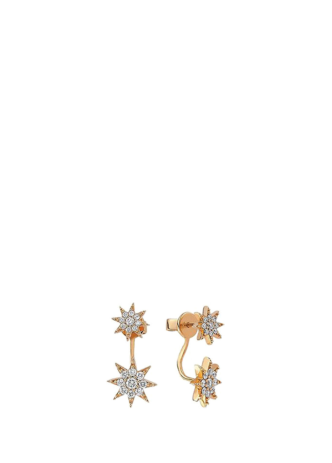 Bee Goddess Venüs Star Pırlantalı Kadın Altın Küpe