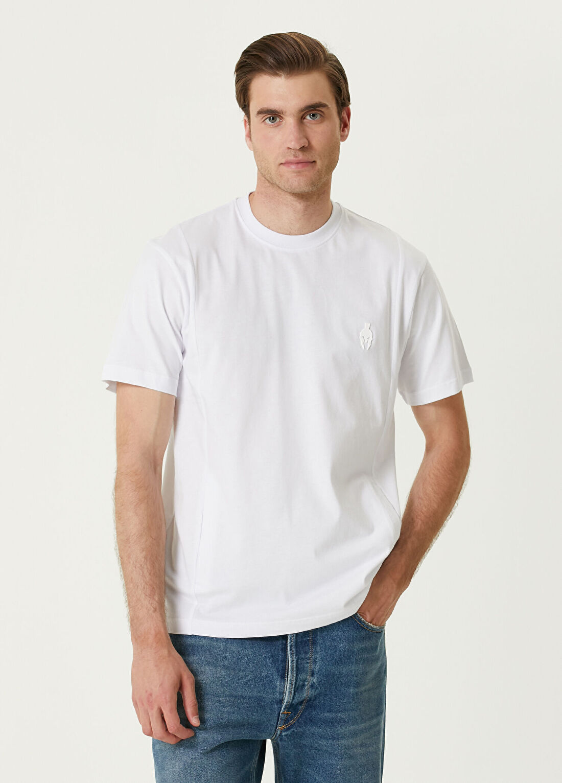 Bernotti Beyaz Logo Baskılı T-shirt