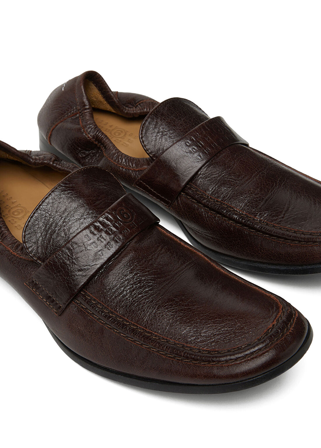 MM6 Maison Margiela Bordo Kadın Deri Loafer görsel 4