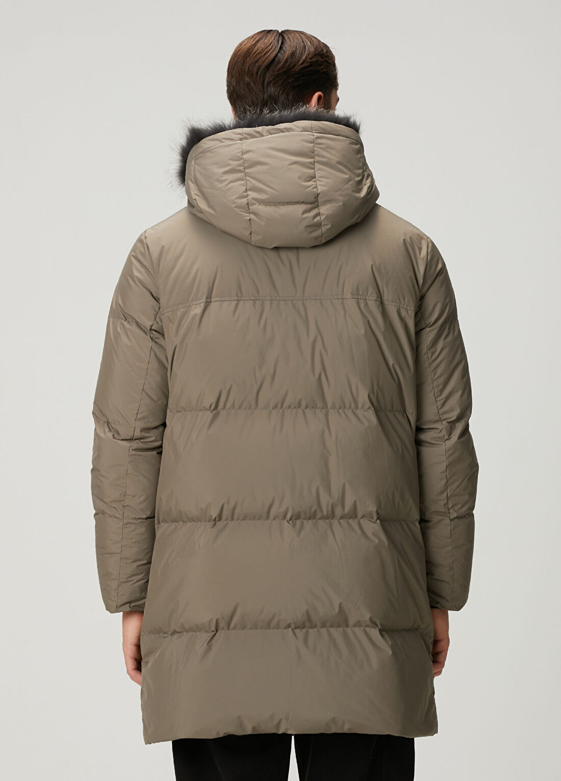 Yves Salomon Haki Kapüşonlu Puff Parka görsel 4