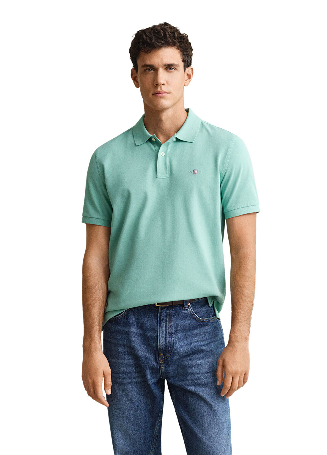 Gant Mavi Logolu Regular Fit Polo Yaka Kısa Kollu Erkek T-Shirt