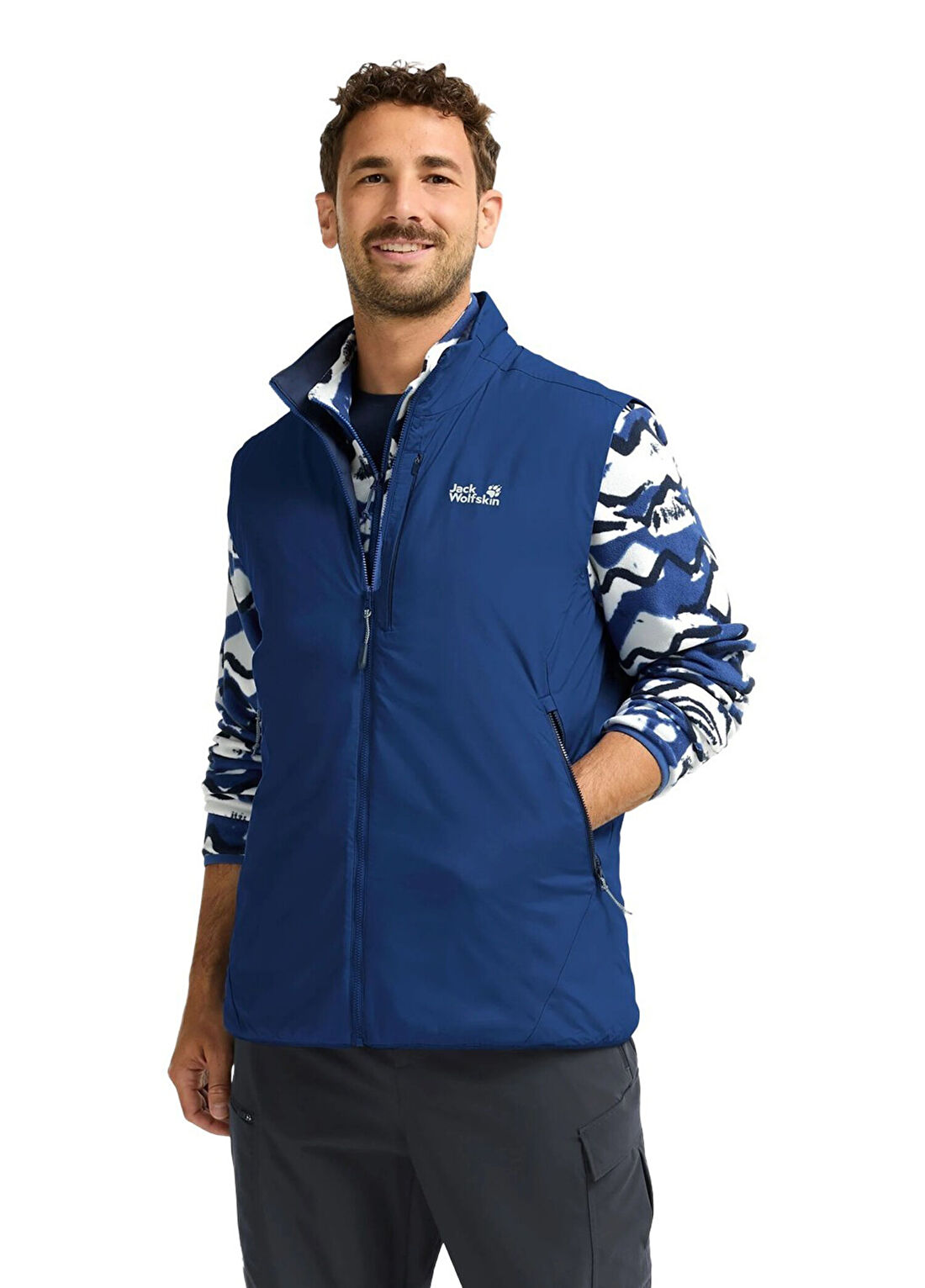 Jack Wolfskin Trail Light 2in1 Lacivert Çift Taraflı Erkek Spor Yelek görsel 3