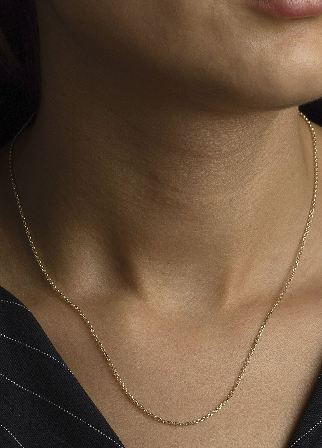 Safir Mücevher 14 Ayar Altın Unisex Zincir Kolye görsel 2