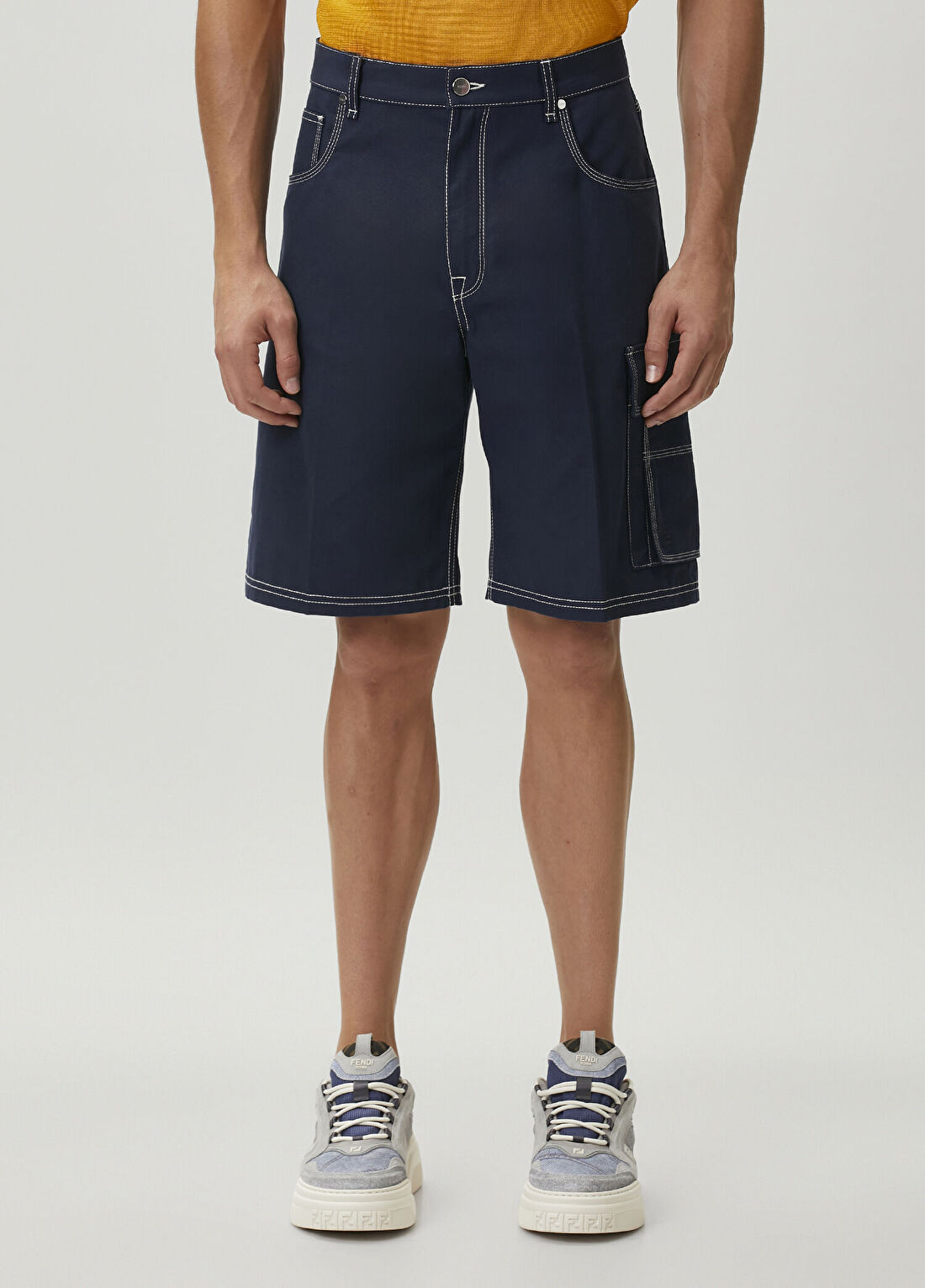 Fendi Lacivert Denim Bermuda görsel 2