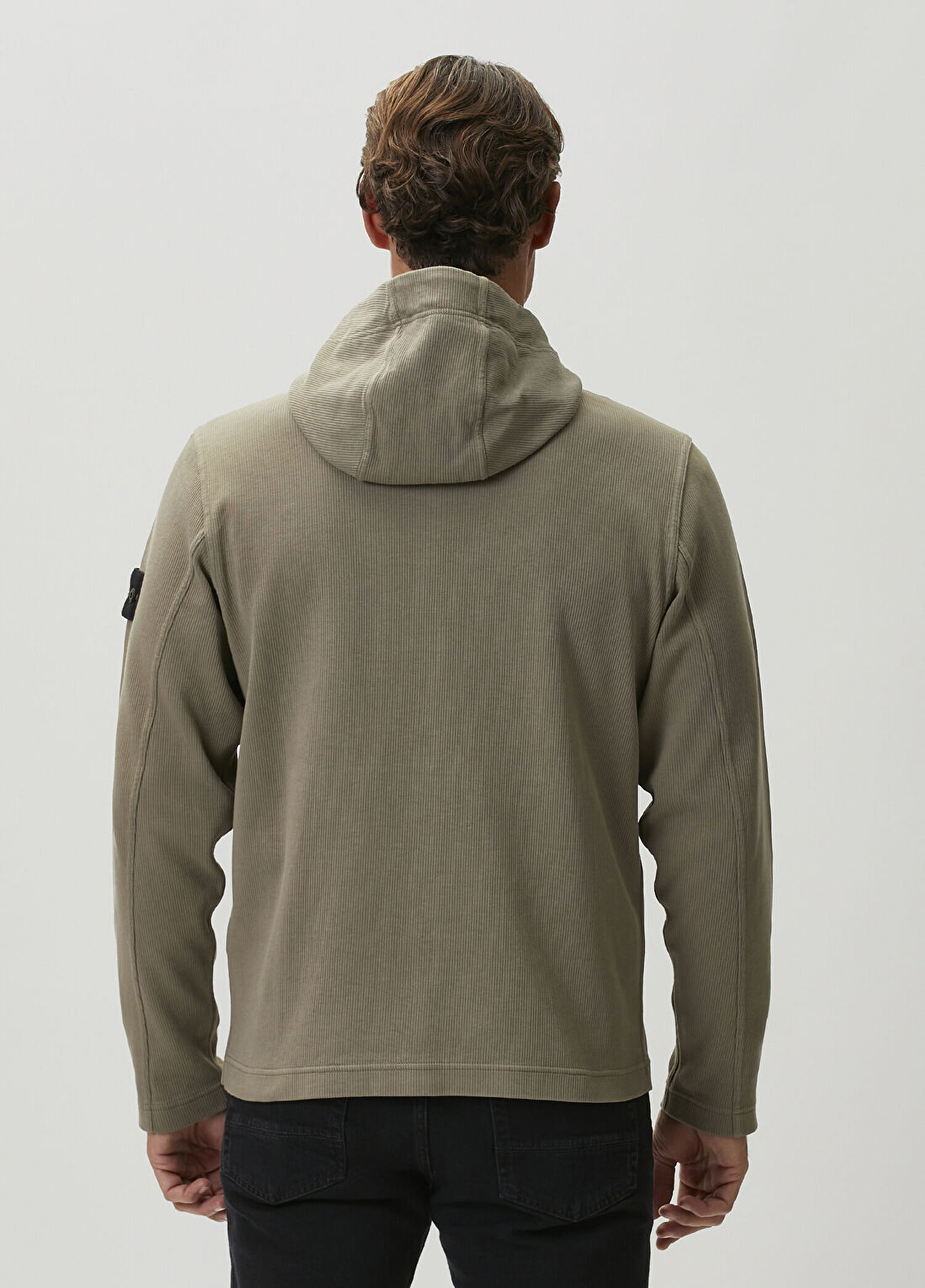 Stone Island Haki Kapüşonlu Sweatshirt görsel 4