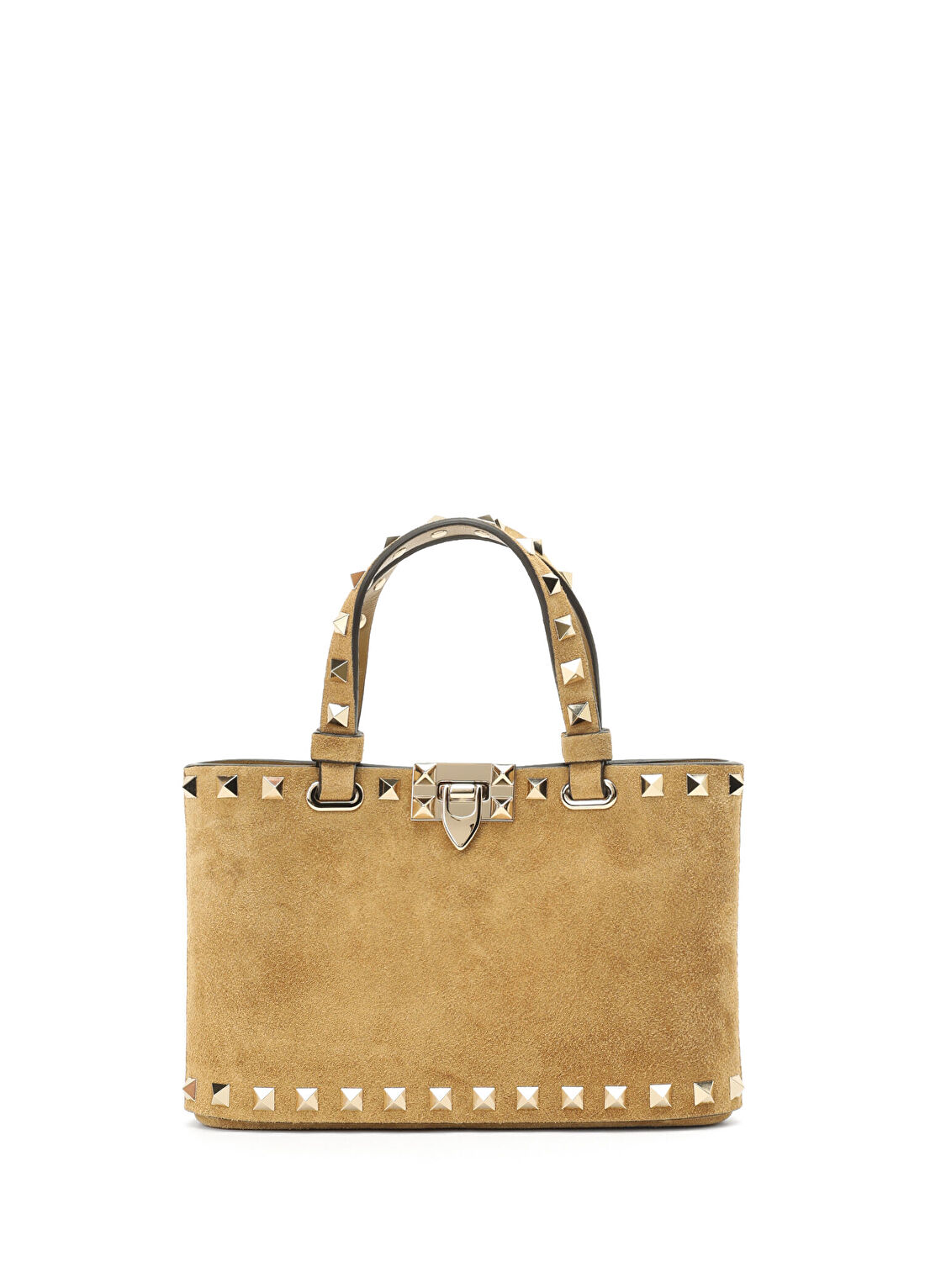 Valentino Garavani Rockstud Mini Açık Kahverengi Kadın Süet Çanta