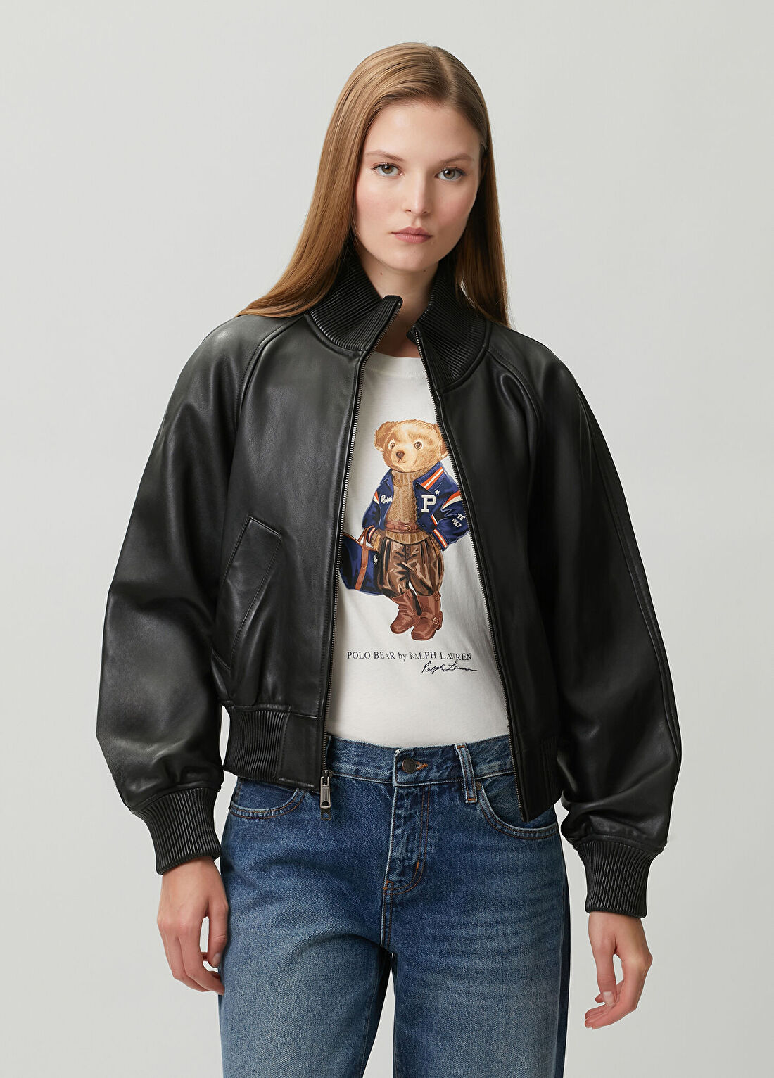 Polo Ralph Lauren Siyah Deri Ceket