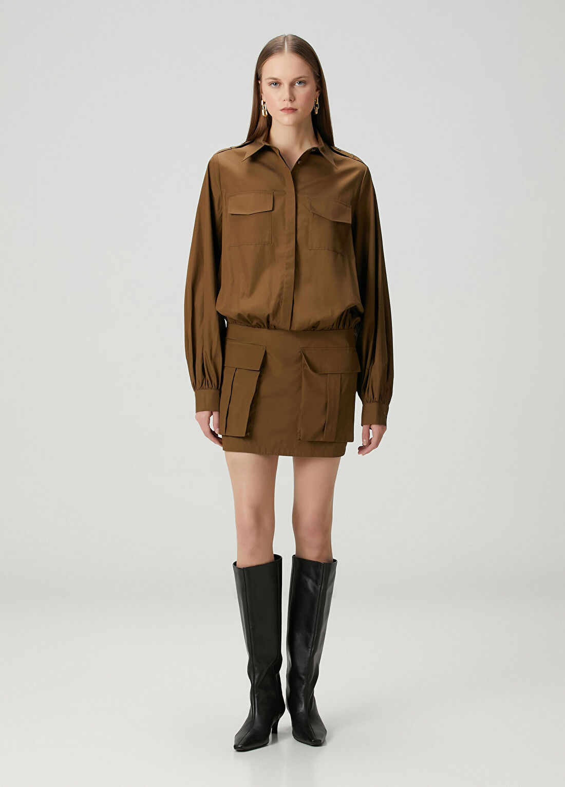 7 For All Mankind Kahve Gold Mini Elbise