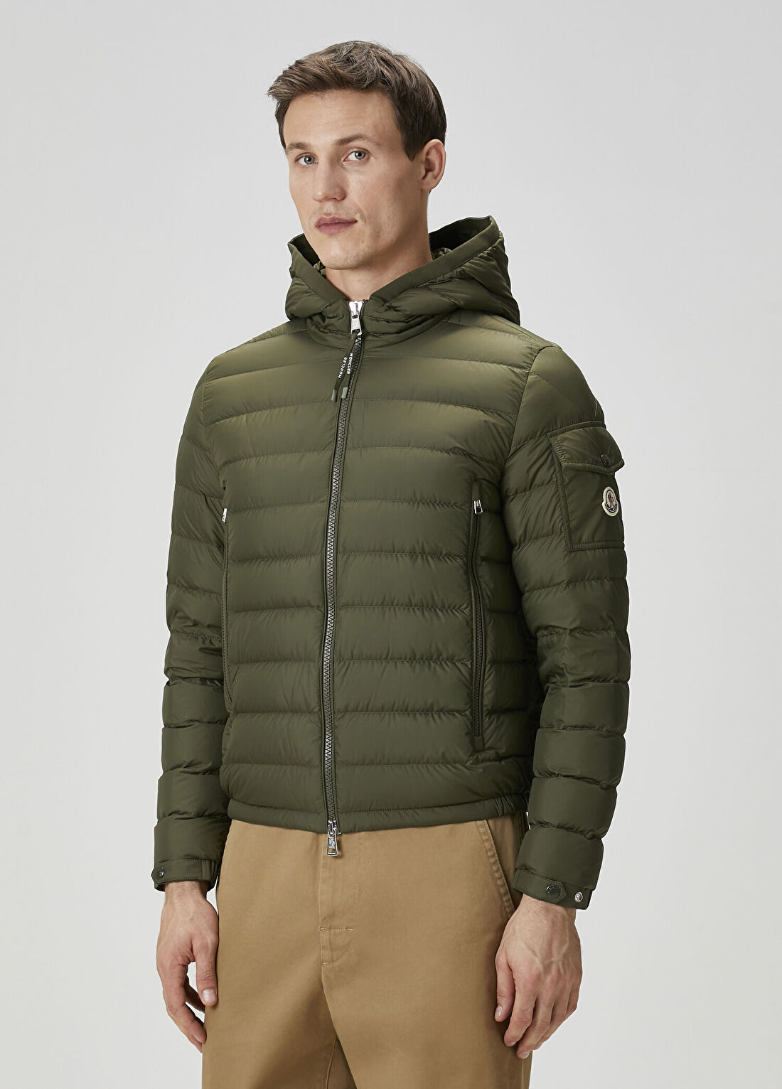 Moncler Haki Kapüşonlu Puff Mont görsel 3
