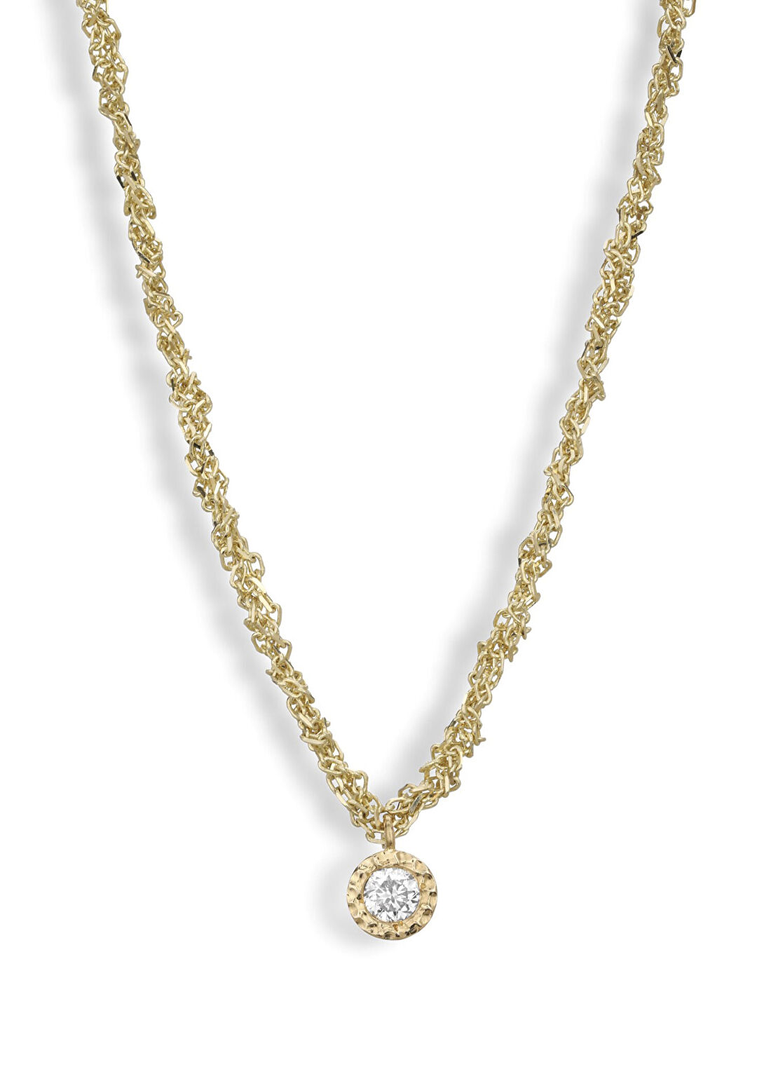 Ginza Design Jewelry Honey White Diamond Pırlanta Taşlı 14 Ayar Altın Kadın Kolye