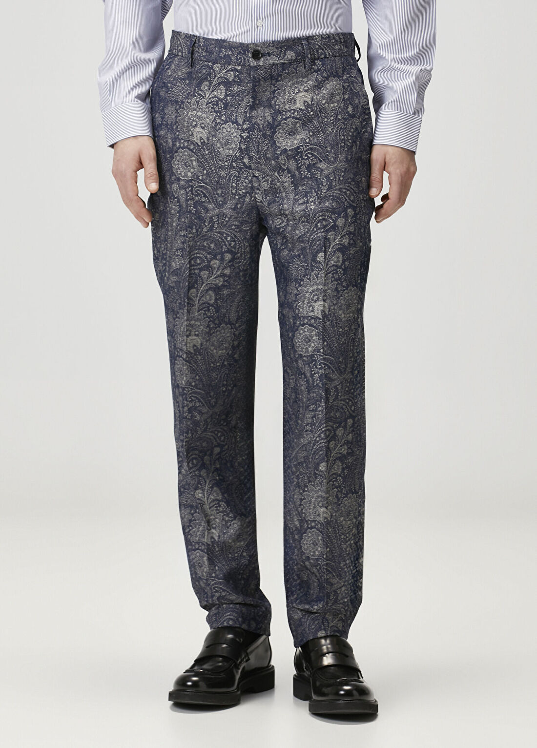 Etro Koyu Mavi Etnik Desenli Pantolon görsel 2