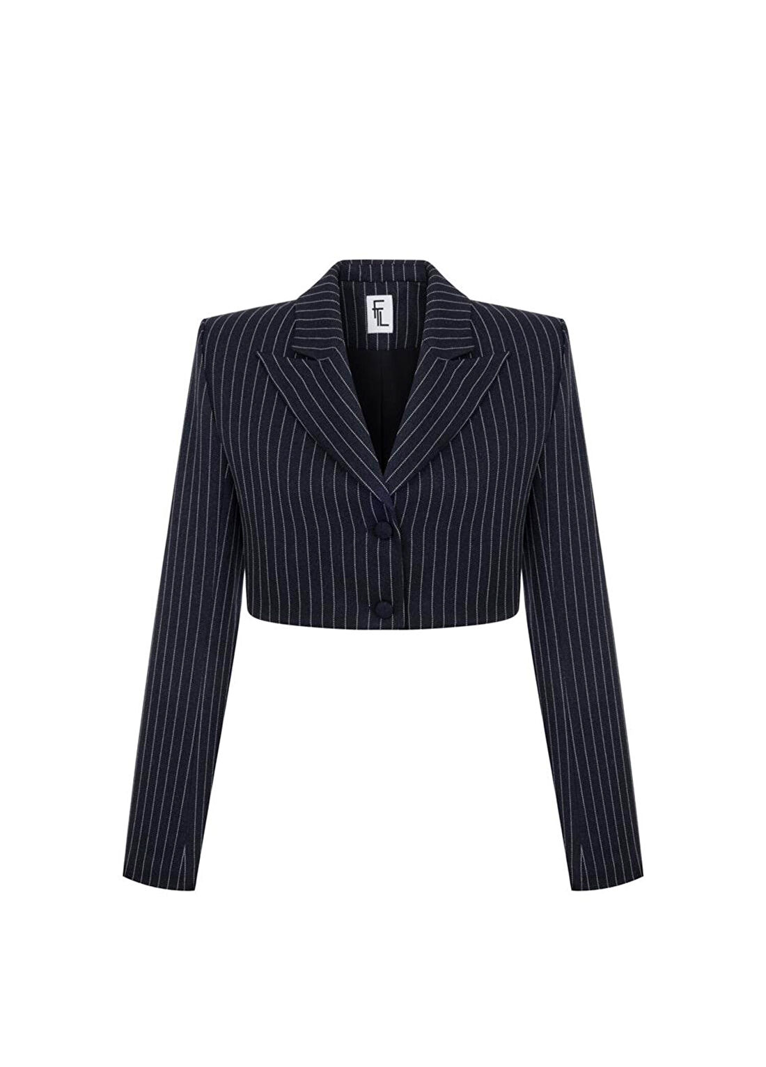 Feel The Lotus Isla Lacivert Kısa Kadın Blazer Ceket