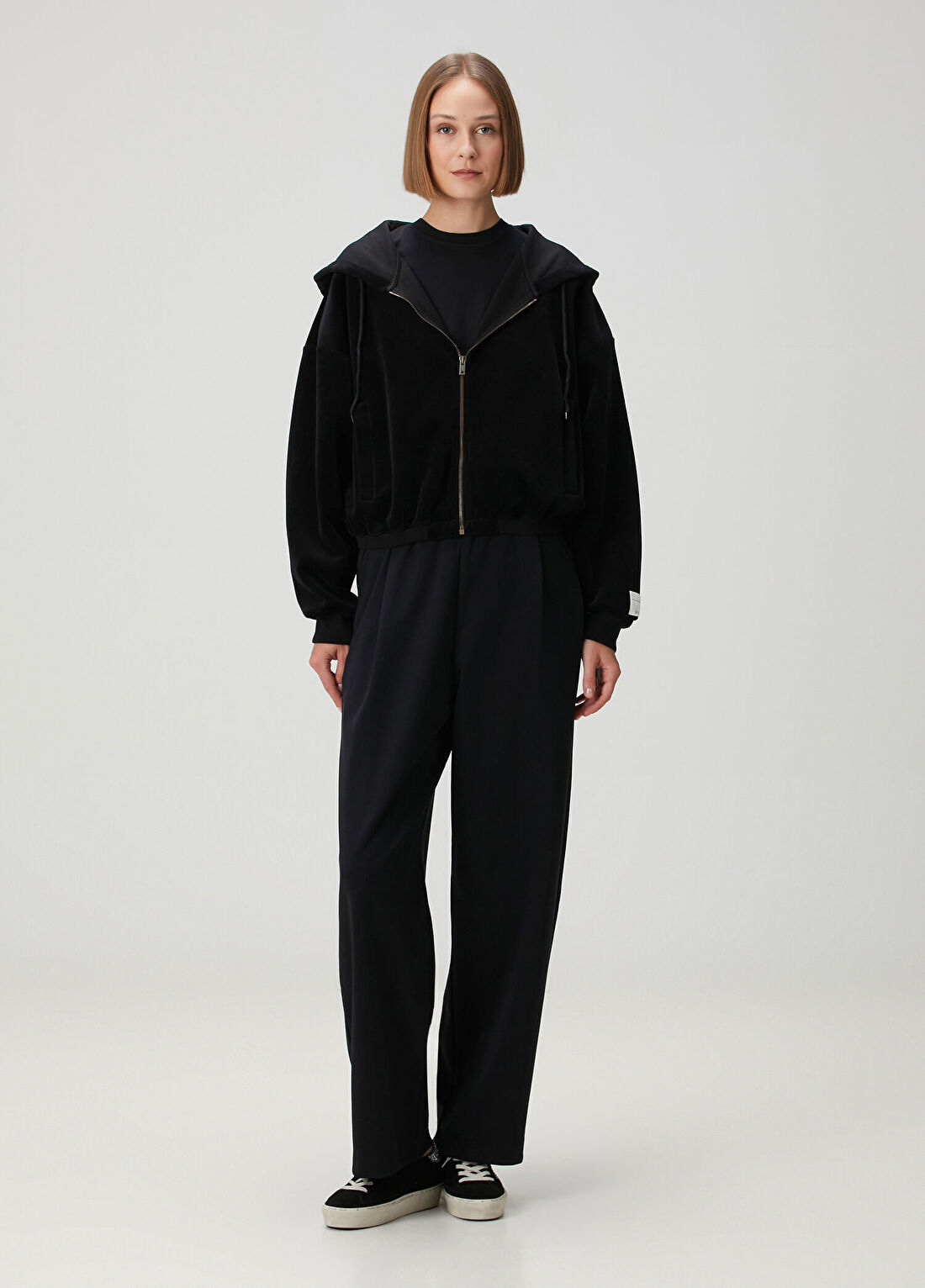 Golden Goose Siyah Kapüşonlu Kadife Sweatshirt görsel 2