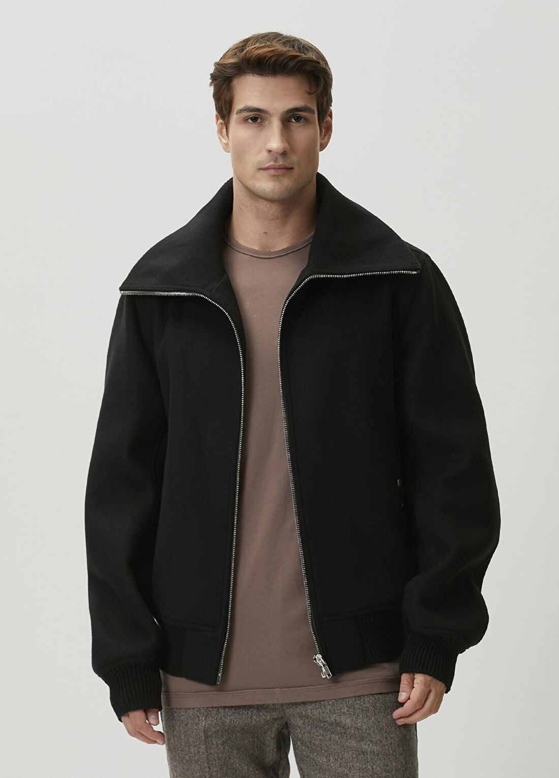 Rick Owens Dracuflight Siyah Yün Bomber Kaban