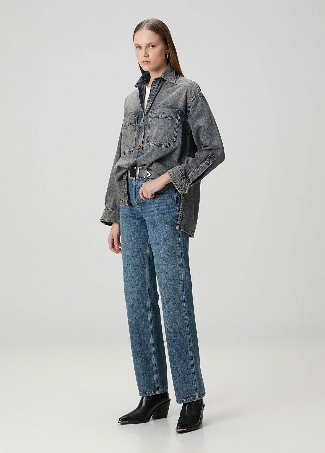 Zadig&Voltaire Timona Mavi Denim Gömlek görsel 2