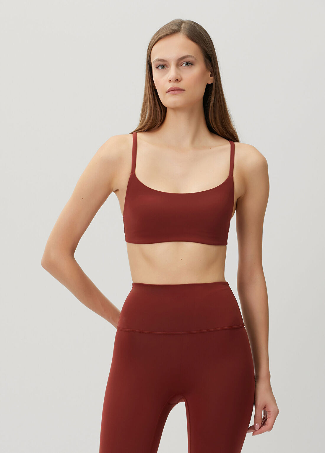 lululemon Wunder Train Strappy Racer Bordo Spor Sütyeni A/B görsel 3