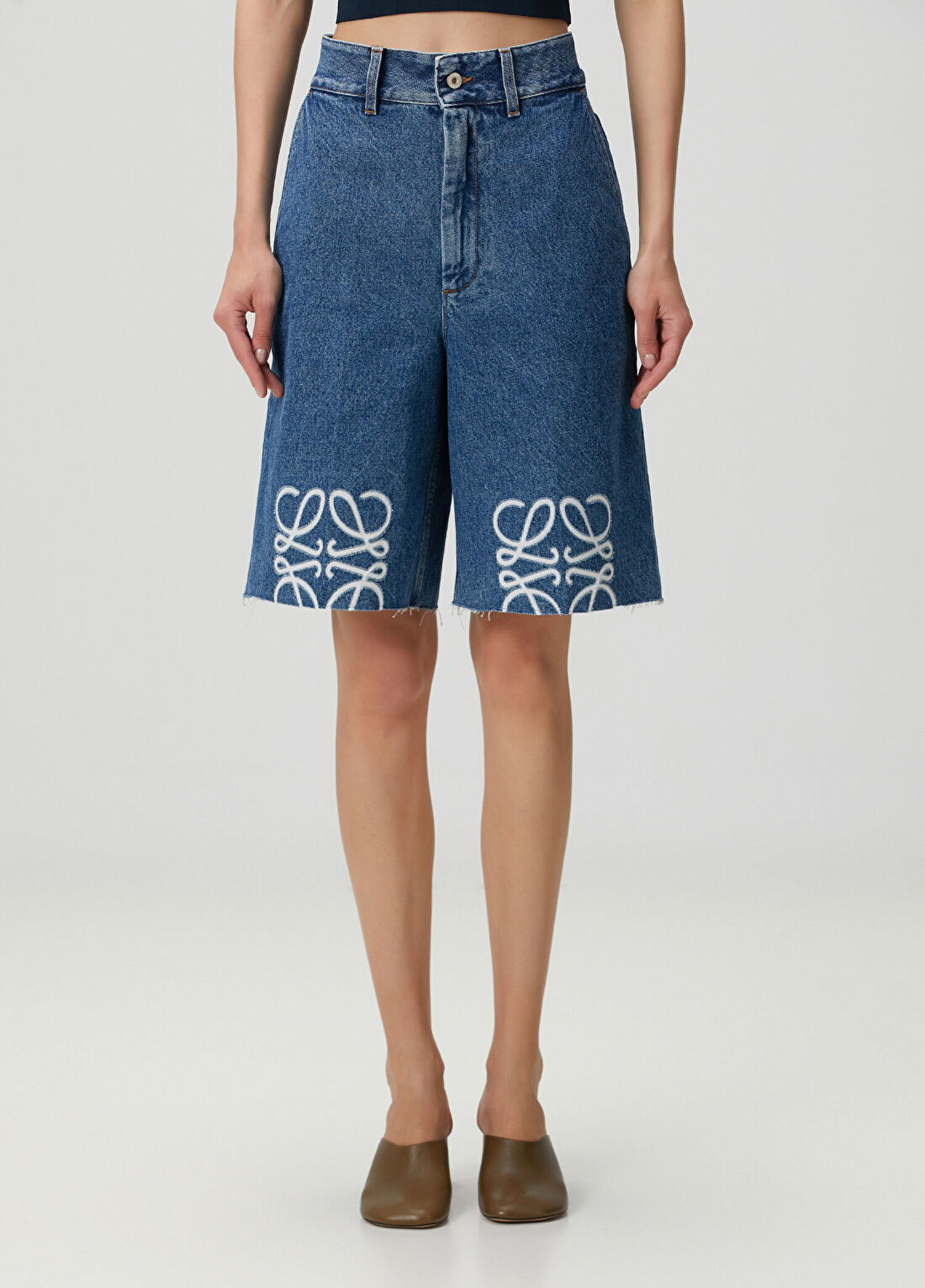Loewe Anagram Mavi Denim Şort görsel 2