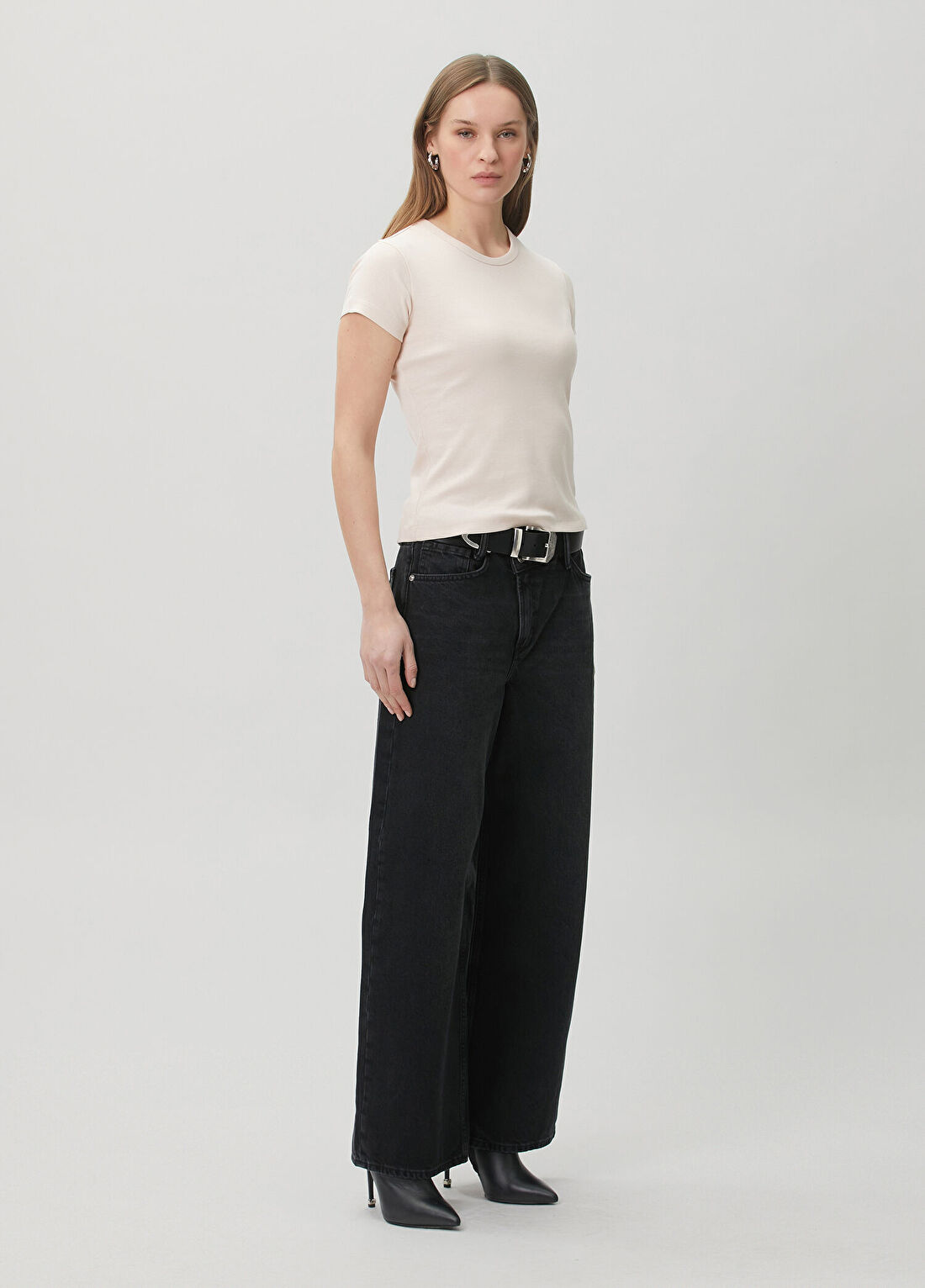 AllSaints Stevie Açık Pembe T-shirt görsel 2
