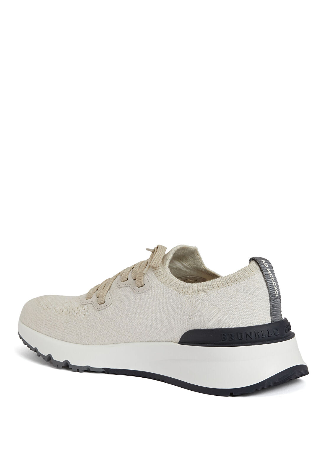 Brunello Cucinelli Ekru Çorap Formlu Erkek Sneaker görsel 3
