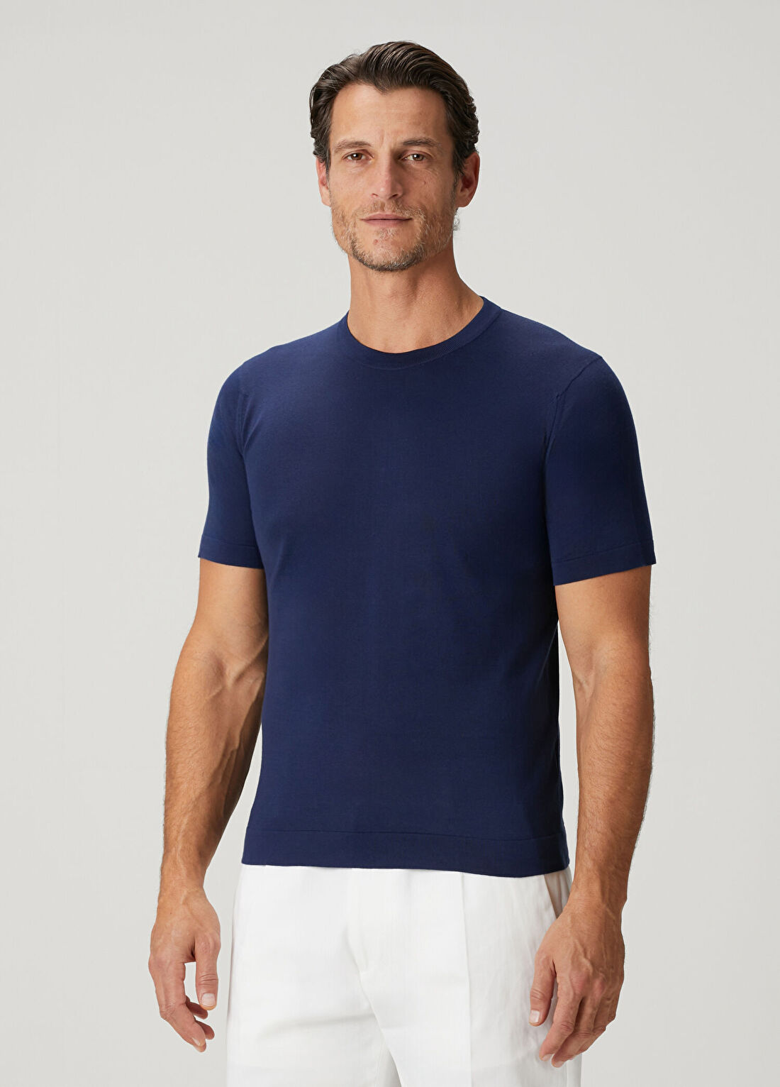 John Smedley Lorca Açık Mavi Basic T-shirt görsel 3