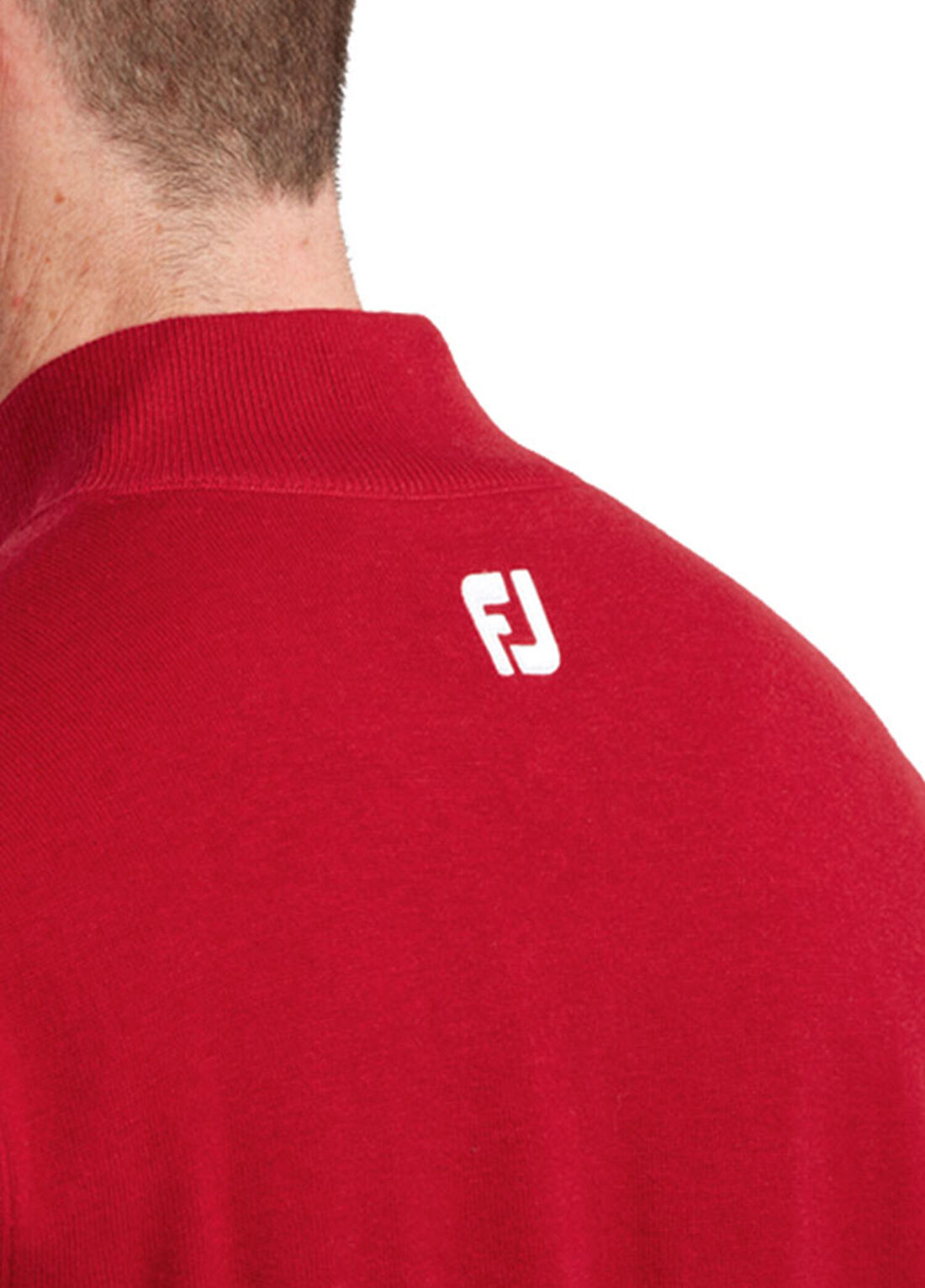 FootJoy Yün Karışımı Yarım Fermuarlı Astarlı Golf Kazağı Kırmızı 90213 görsel 3