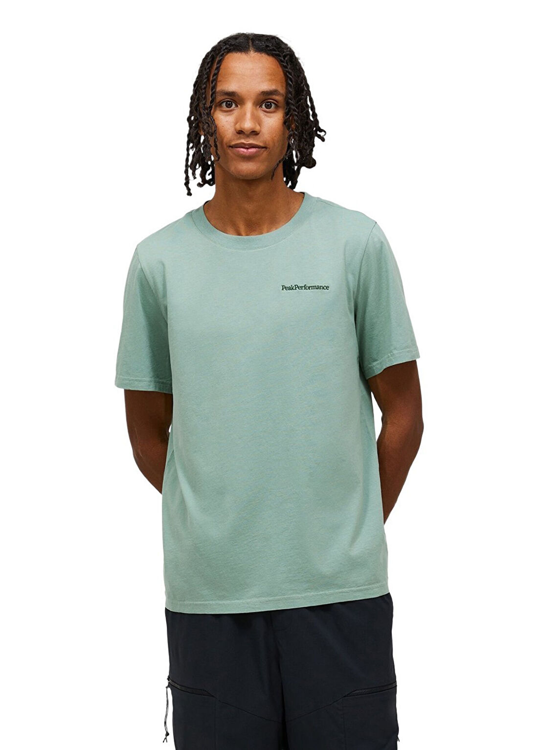 Peak Performance Original Small Logo Yeşil Pamuklu Regular Fit Kısa Kollu Erkek T-shirt