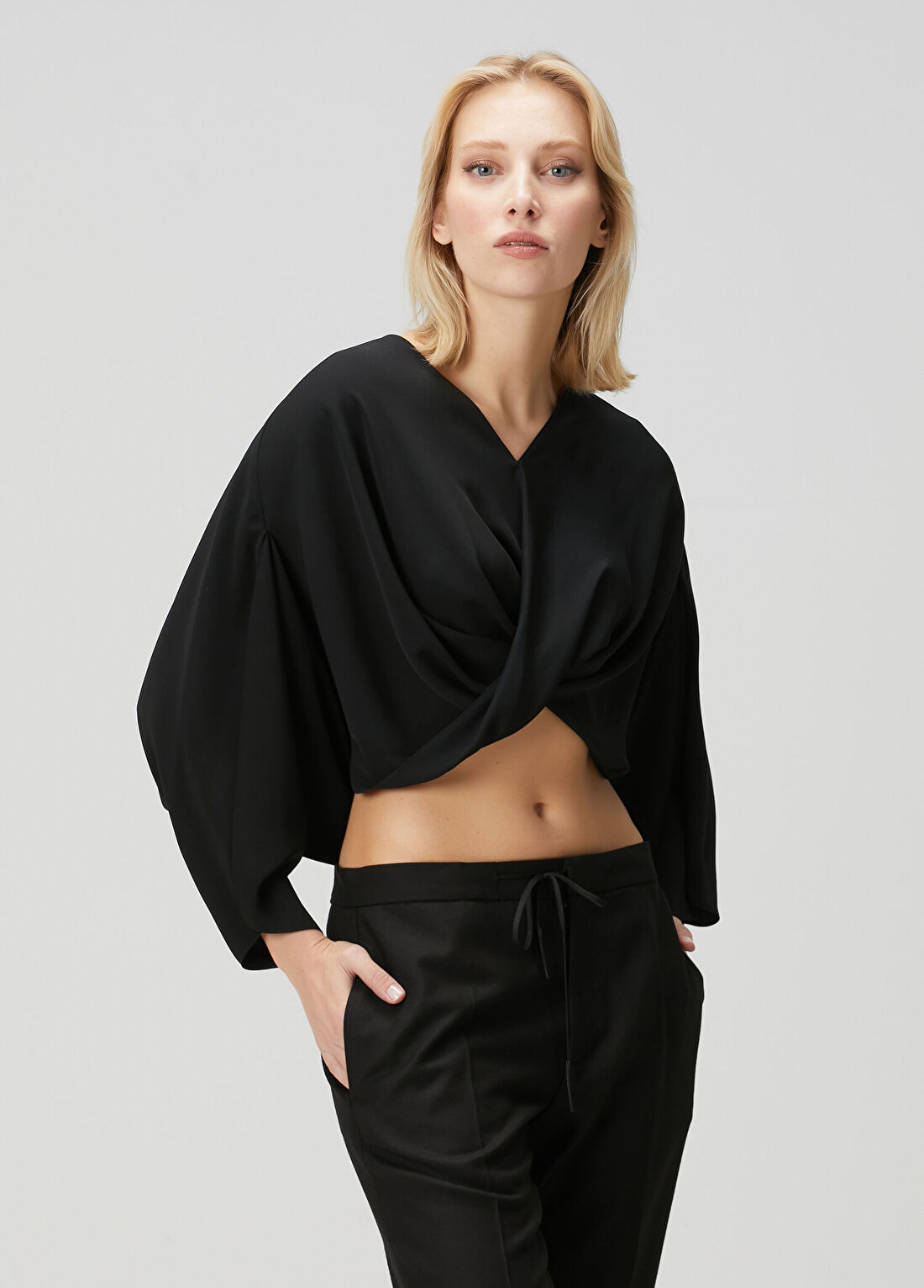 MM6 Maison Margiela Siyah Drapeli Bluz