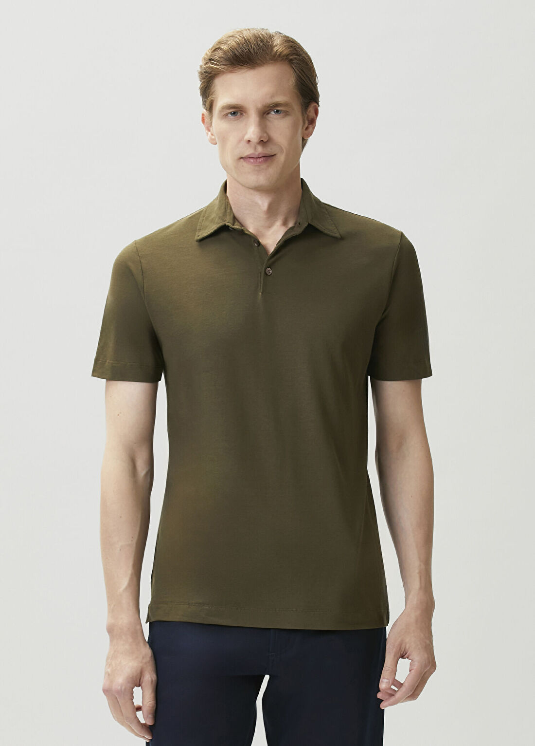 Slowear Koyu Yeşil Polo Yaka Kısa Kollu Triko
