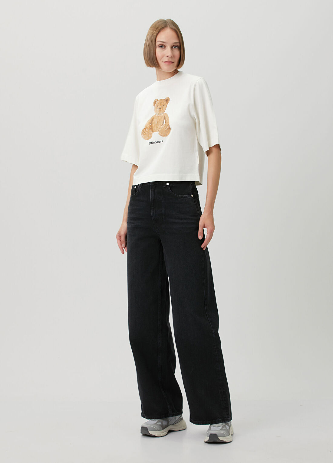 Palm Angels Bear Boxy Beyaz Baskılı T-shirt görsel 2