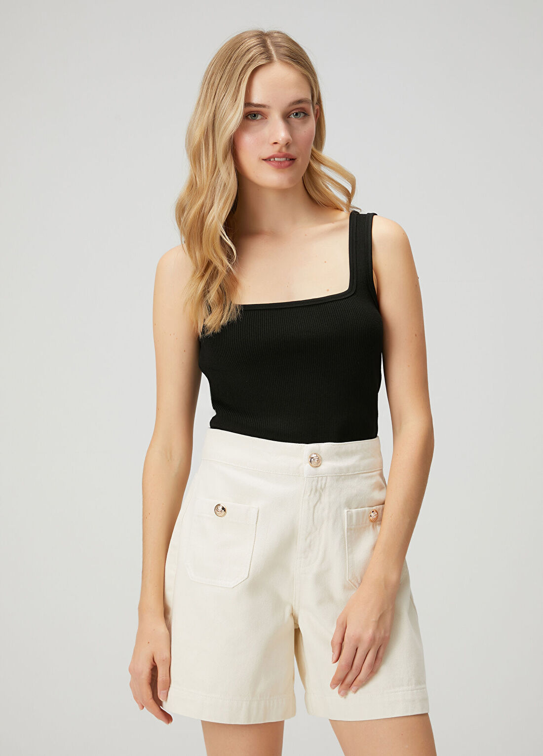Beymen Club Siyah Kare Yaka Basic Atlet görsel 4
